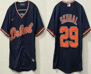Detroit Tigers #29 Tarik Skubal Navy Cool Base Jersey by My Store