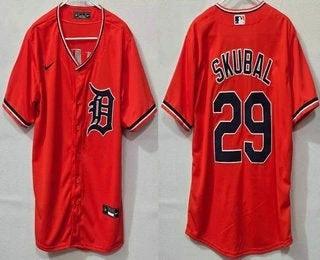 Detroit Tigers #29 Tarik Skubal Orange Cool Base Jersey by My Store