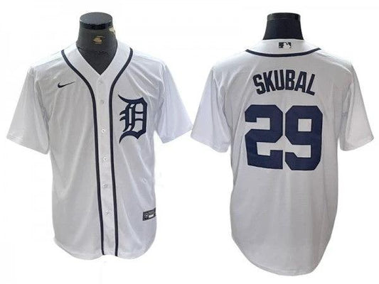 Detroit Tigers #29 Tarik Skubal White Cool Base Jersey by My Store