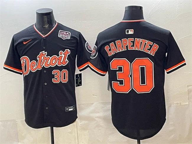 Detroit Tigers #30 Kerry Carpenter Black 2026 USA 250' Patch Stitched Jersey by My Store