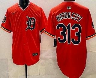 Detroit Tigers #313 Motor City Orange Limited Jersey Stitched by My Store