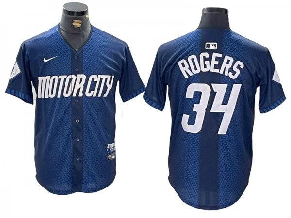 Detroit Tigers #34 Jake Rogers Navy 2024 City Connect Limited Jersey by My Store