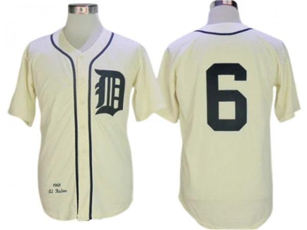 Detroit Tigers #6 Al Kaline Cream 1968 Throwback Jersey by My Store