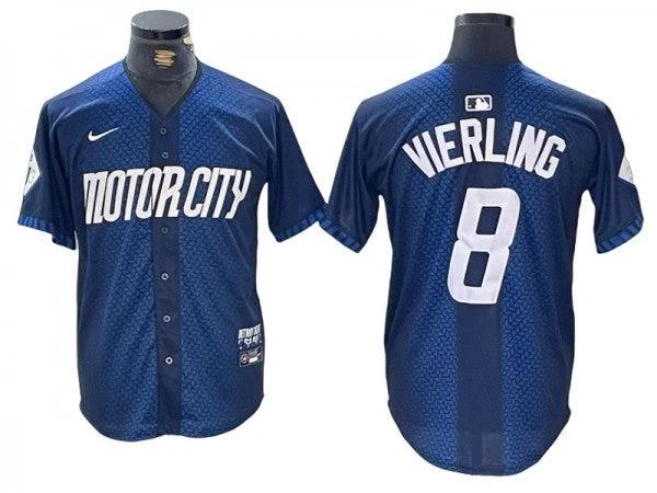 Detroit Tigers #8 Matt Vierling Navy 2024 City Connect Limited Jersey by My Store