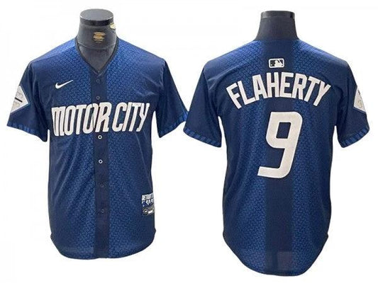 Detroit Tigers #9 Jack Flaherty Navy 2024 City Connect Limited Jersey by My Store