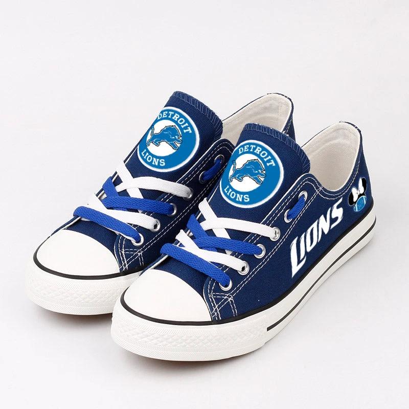 Detroit Lions Low Top Canvas Sport Sneakers Shoes For Men Women Fans by Crocs