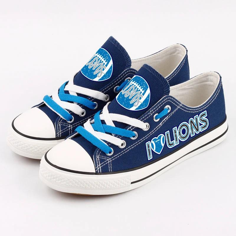 Detroit Lions Low Top Canvas Sport Sneakers Shoes For Men Women Fans by Crocs