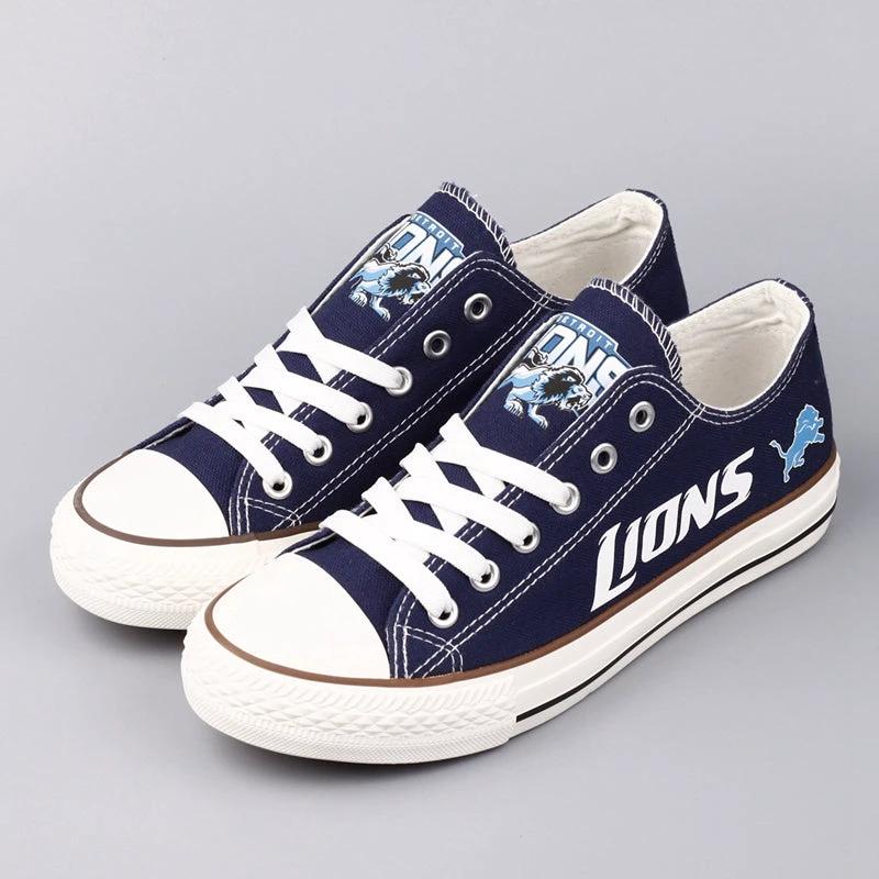 Detroit Lions Low Top Canvas Sport Sneakers Shoes For Men Women Fans by Crocs