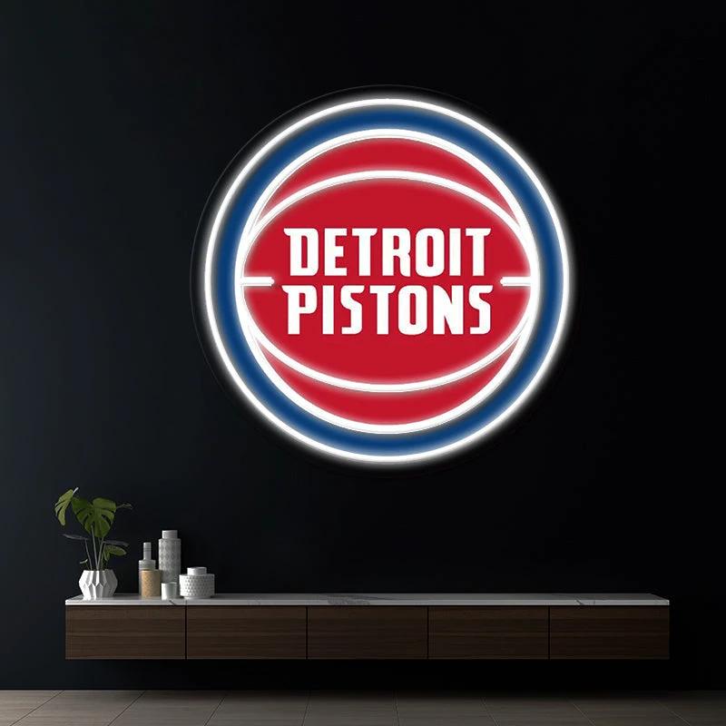 Detroit Pistons NBA Led Neon Sign Man Cave Decor by Neonchics Signs