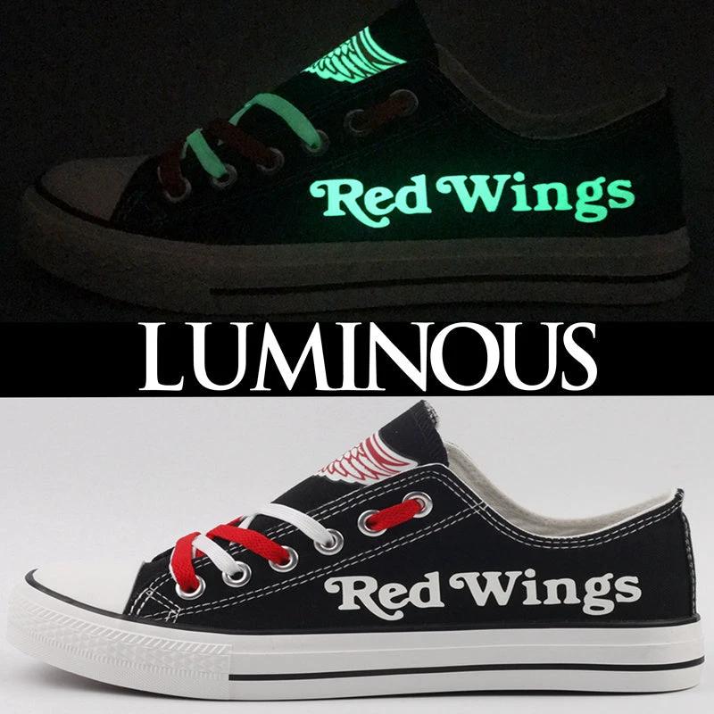 Detroit Red Wings Top Canvas Sport Sneakers Shoes For Men Women Fans by Crocs