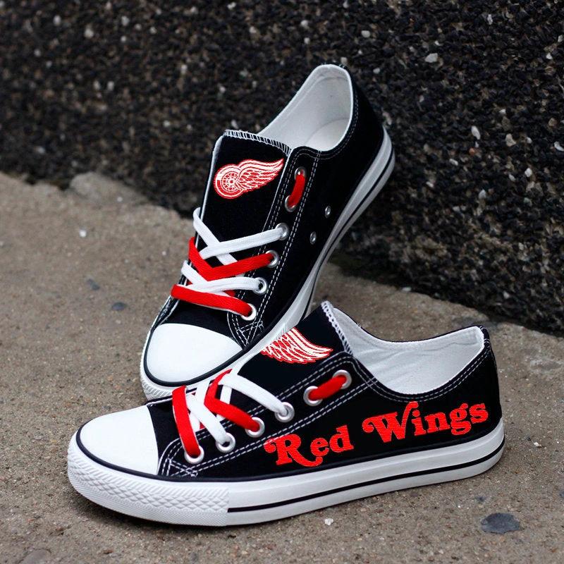 Detroit Red Wings Top Canvas Sport Sneakers Shoes For Men Women Fans by Crocs