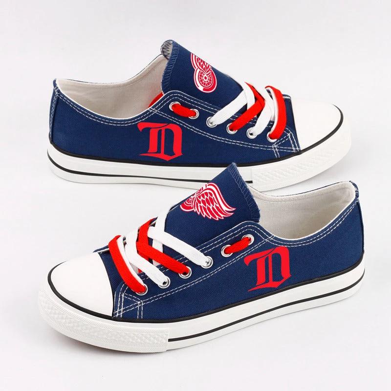 Detroit Red Wings Top Canvas Sport Sneakers Shoes For Men Women Fans by Crocs