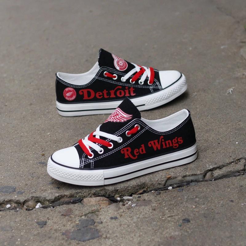 Detroit Red Wings Top Canvas Sport Sneakers Shoes For Men Women Fans by Crocs