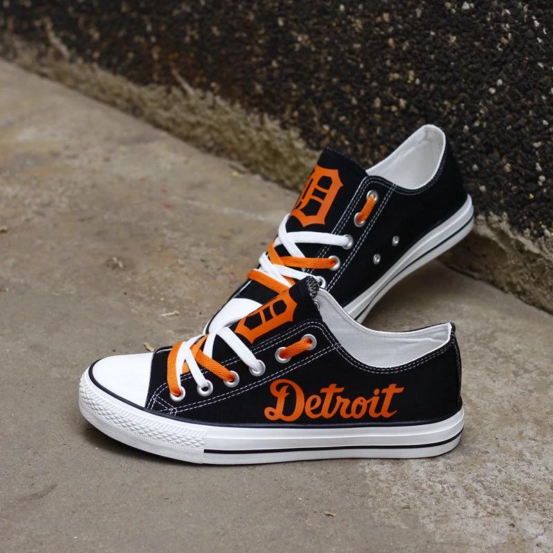 Detriot Tigers Limited Print Low Top Canvas Shoes Sport Sneakers For Men Women Fans by Crocs
