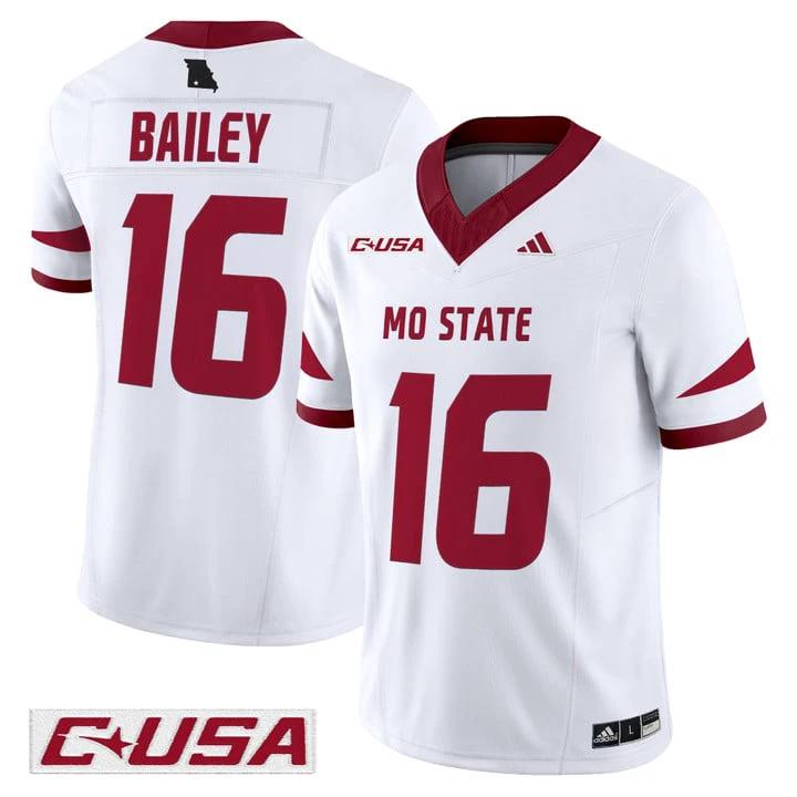 Deuce Bailey Jersey #16 Missouri State Bears 2025 Limited Stitched by My Store NCAA Football Jerseys