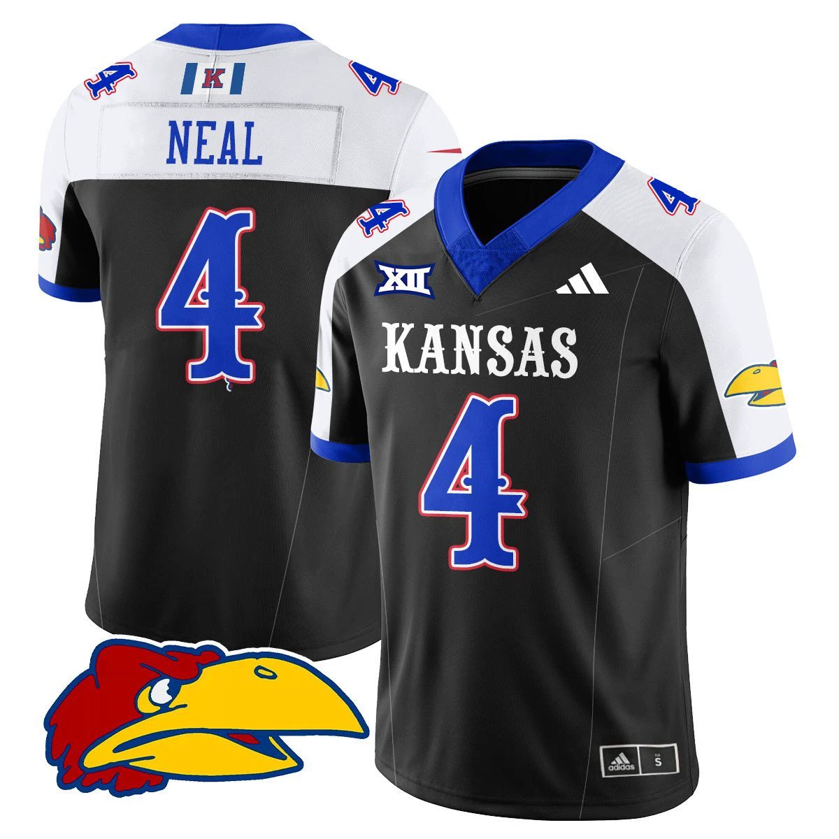 Devin Neal Jersey #4 Kansas Jayhawks Football 2025 Limited Stitched Black Alter by My Store NCAA Football Jerseys