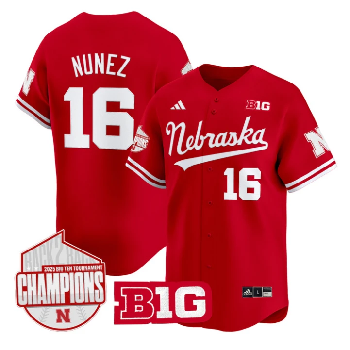 Dylan Carey Jersey #15 Nebraska Huskers Back 2 Back Champions Patch Vapor Limited Stitched Scarlet by My Store