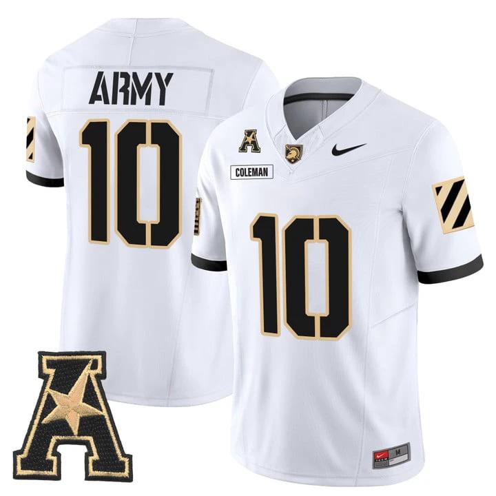 Dewayne Coleman Jersey #10 Army Black Knights 2025 Vapor Stitched by My Store NCAA Football Jerseys