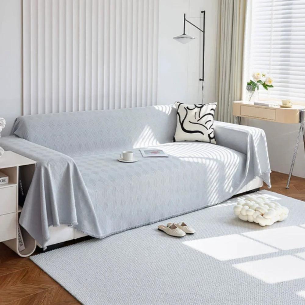Diamond Grid Chenille Sofa Cover by Casa & Beyond
