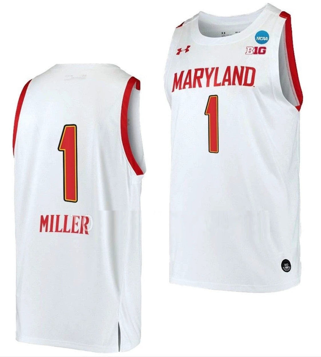 Diamond Miller Jersey Maryland Terrapins College Basketball 2023 NCAA March Madness White #1 by My store basketball