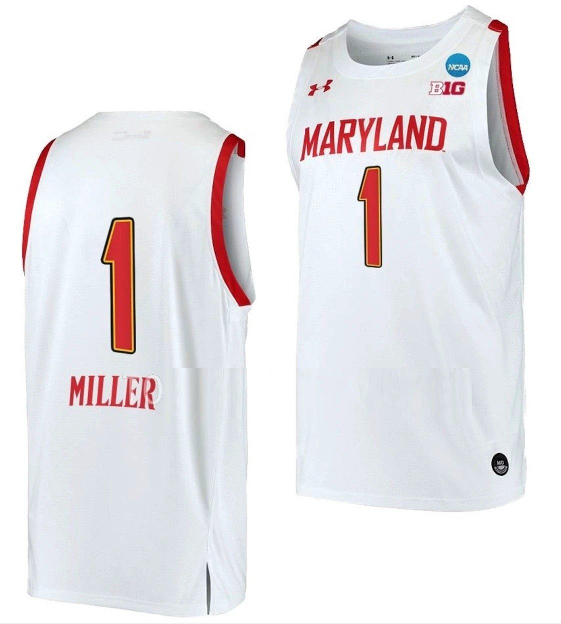 Diamond Miller Jersey Maryland Terrapins College Basketball 2023 NCAA March Madness White #1 by My store basketball