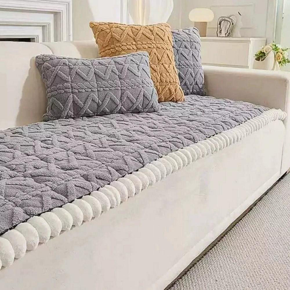 Snuggle Sherpa Plush Sofa Protector Cover by Casa & Beyond