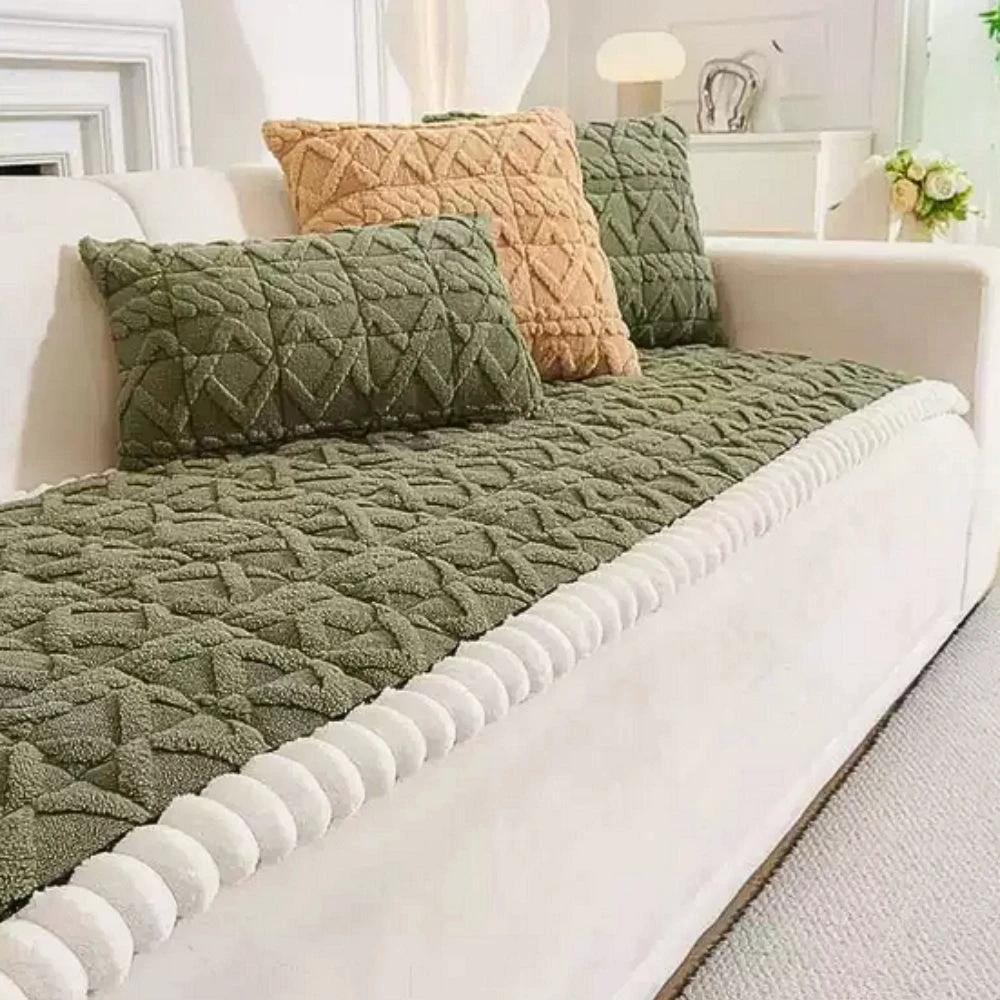 Snuggle Sherpa Plush Sofa Protector Cover by Casa & Beyond