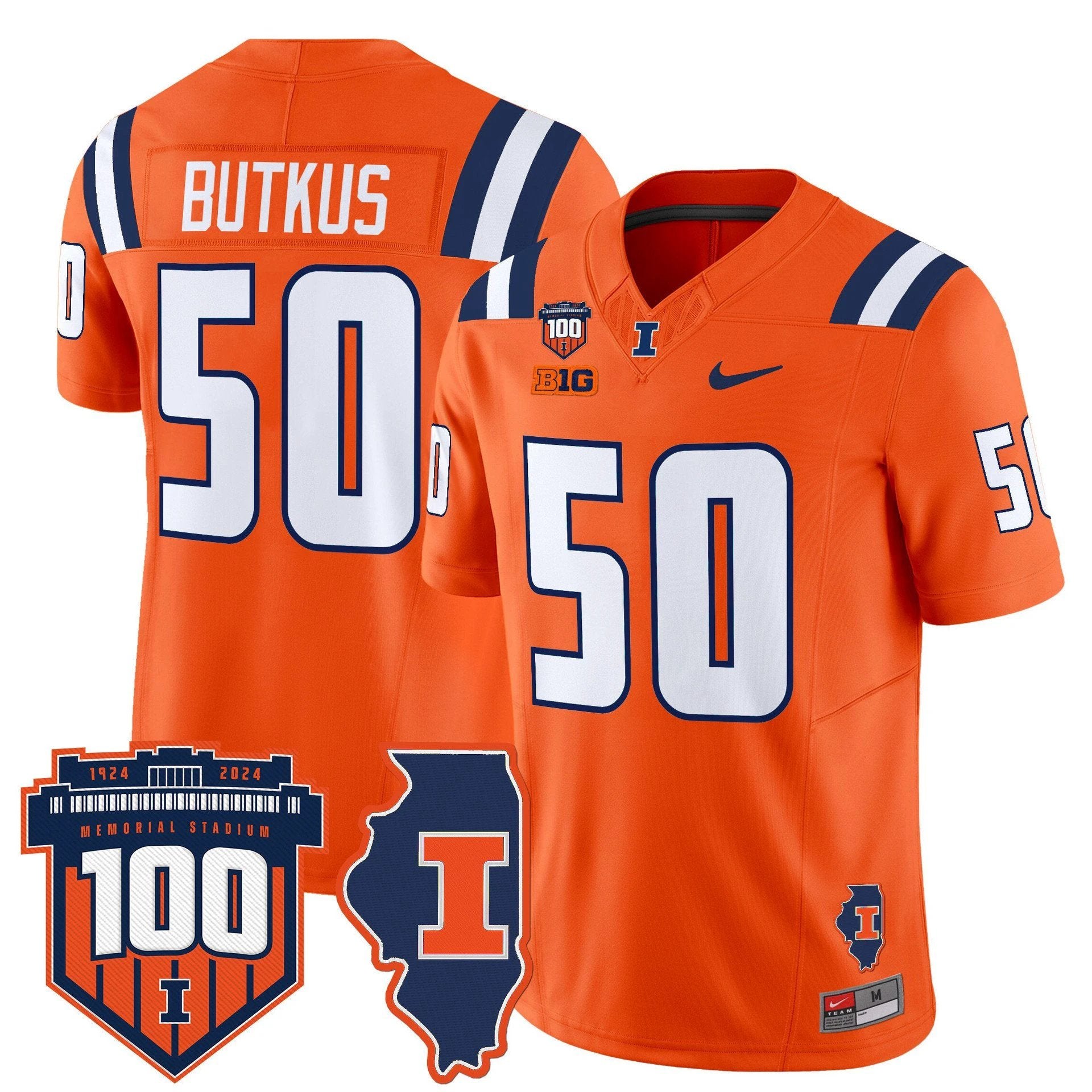Dick Butkus Jersey #50 Illinois Fighting 100th Memorial Stadium by My Store NCAA Football Jerseys