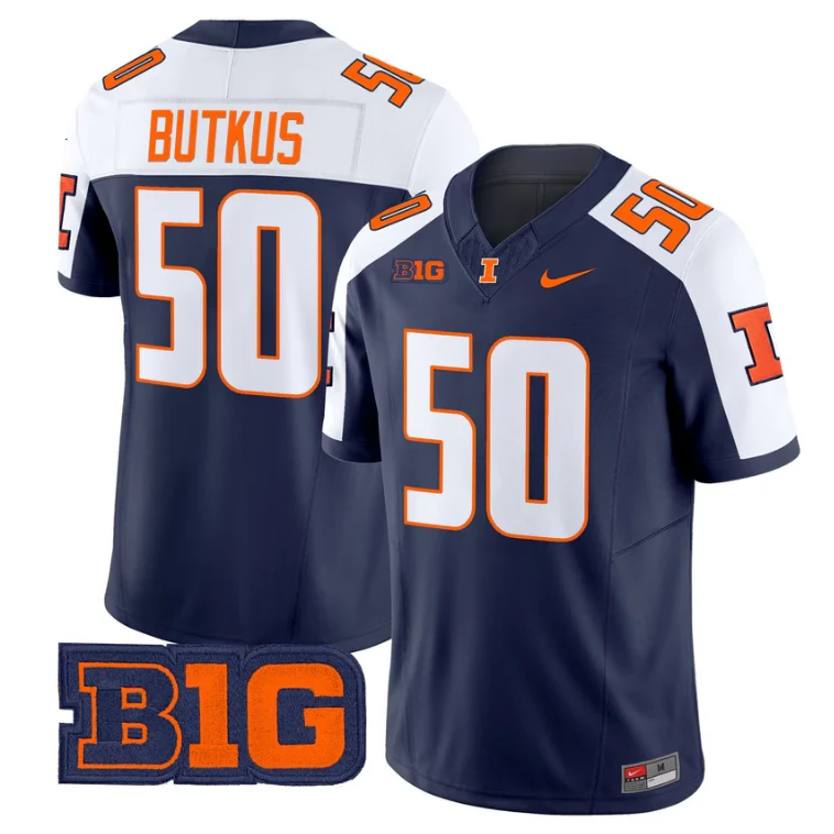 Dick Butkus Jersey #50 Illinois Fighting Illini 2025 Vapor Stitched by My Store NCAA Football Jerseys