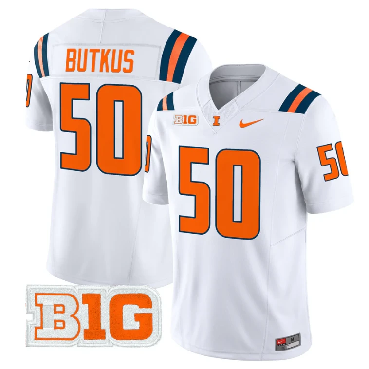 Dick Butkus Jersey #50 Illinois Fighting Illini 2025 Vapor Stitched by My Store NCAA Football Jerseys