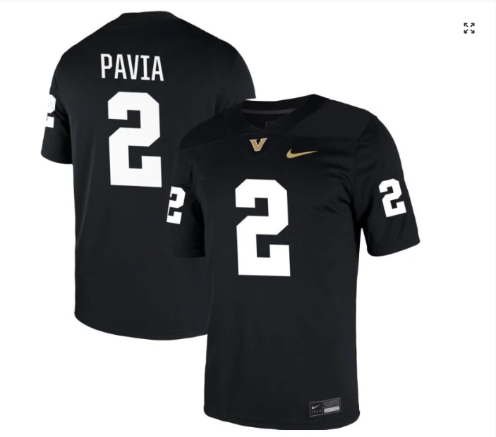 Diego Pavia Jersey #2 Vanderbilt Commodores Football Black by My Store