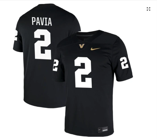 Diego Pavia Jersey #2 Vanderbilt Commodores Football Black by My Store