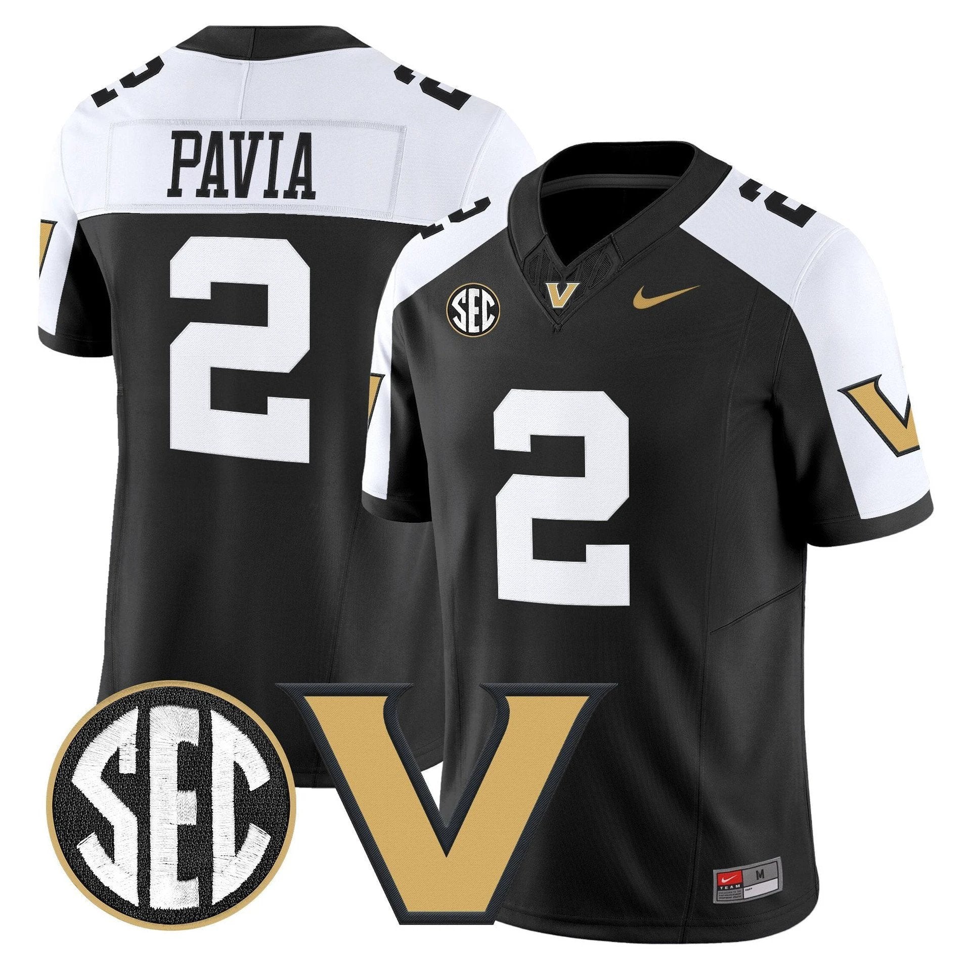Diego Pavia Jersey #2 Vanderbilt Commodores 2025 Limited Stitched by My Store NCAA Football Jerseys
