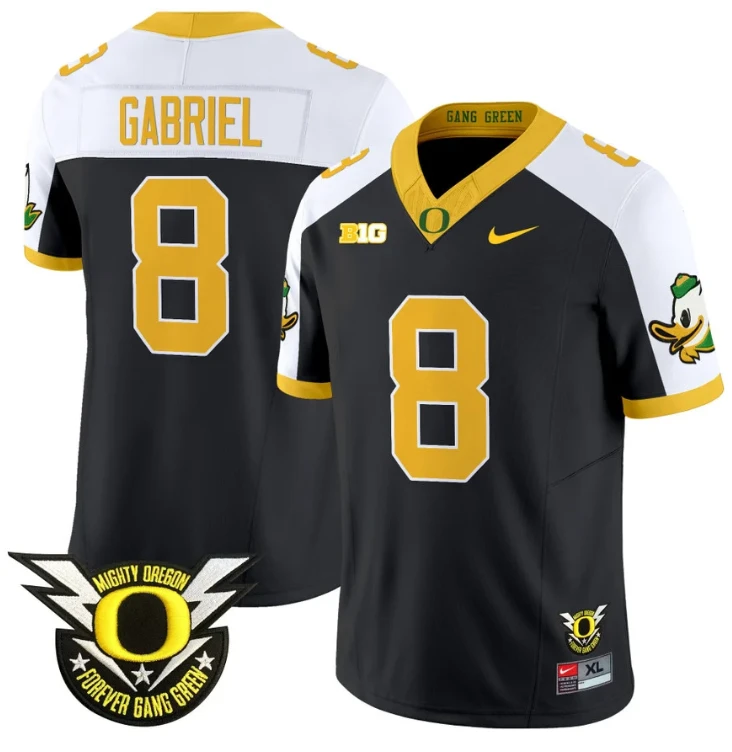 Dillon Gabriel Jersey #8 Oregon Duck Forever Gang Green Football Black Alternate by My Store