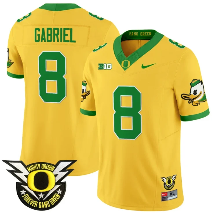 Dillon Gabriel Jersey #8 Oregon Duck Forever Gang Green Football Gold by My Store