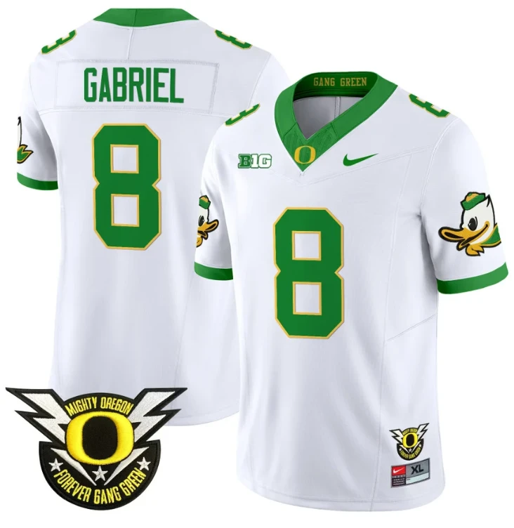 Dillon Gabriel Jersey #8 Oregon Duck Forever Gang Green Football White by My Store