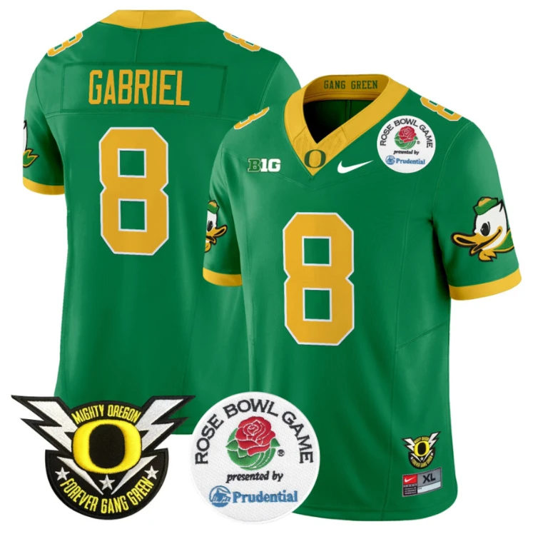 Dillon Gabriel Jersey #8 Oregon Ducks Football 2024 Rose Bowl Green by NCAA Football Jersey