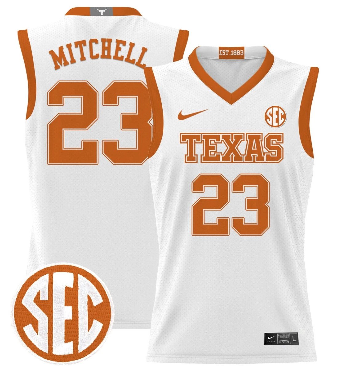 Dillon Mitchell Jersey #23 Texas Longhorns 2024 Lightweight Basketball White by My store basketball