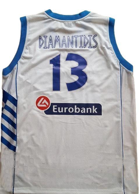 Dimitris Diamantidis Jersey #13 Greece Custom Basketball White by My store basketball