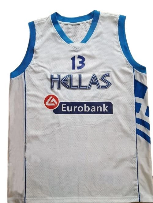 Dimitris Diamantidis Jersey #13 Greece Custom Basketball White by My store basketball