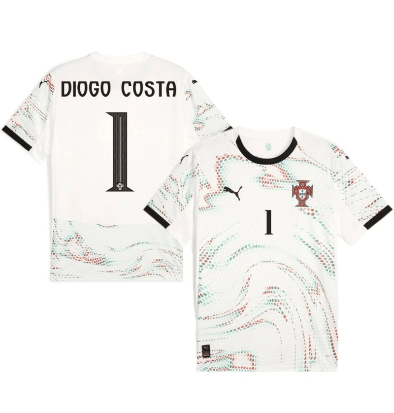 Diogo Costa 1 Portugal National Team 2025-26 Away Men Jersey – White by Soccer Jersey