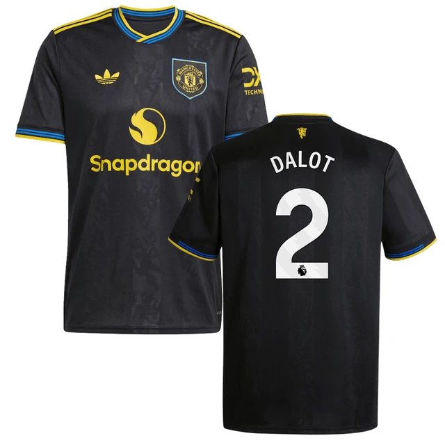 Diogo Dalot 2 Manchester United 2025-26 Third Match Jersey – Black by Soccer Jersey