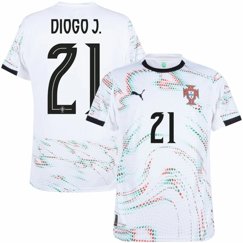 Diogo Jota 21 Portugal National Team 2025-26 Away Men Jersey – White by Soccer Jersey