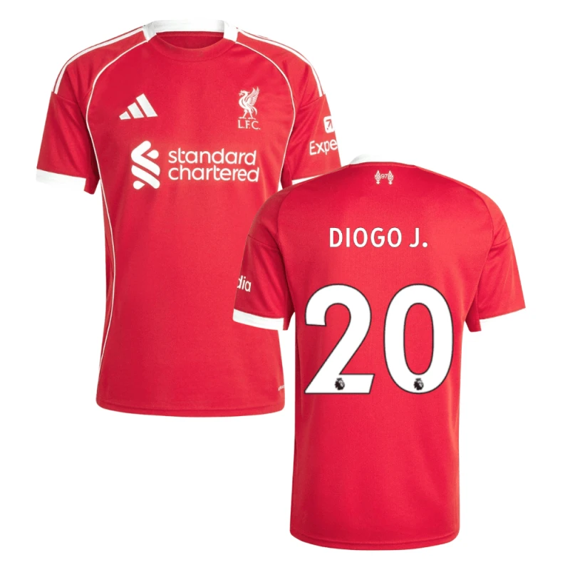 Diogo Jota #20 Liverpool 2025-26 Home Mattch Jersey – Red by Soccer Jersey