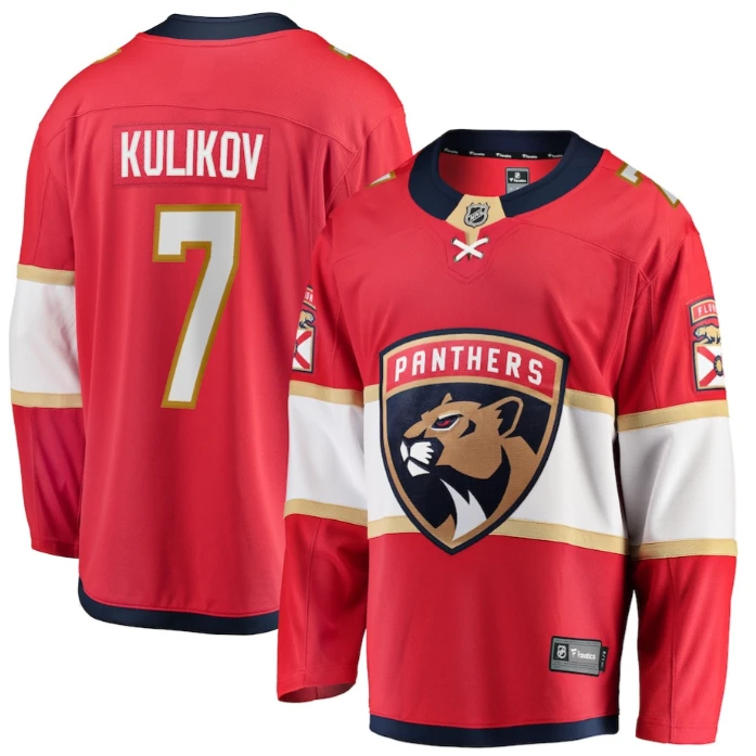 Dmitry Kulikov 7 Florida Panthers 2025 Breakaway Player Men Jersey Red by Hockey David