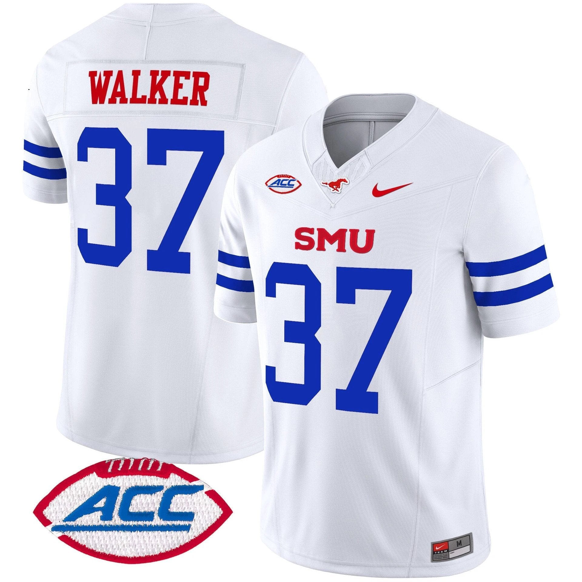 Doak Walker Jersey #37 SMU Mustangs 2025 Vapor Limited Stitched Ice White by My Store