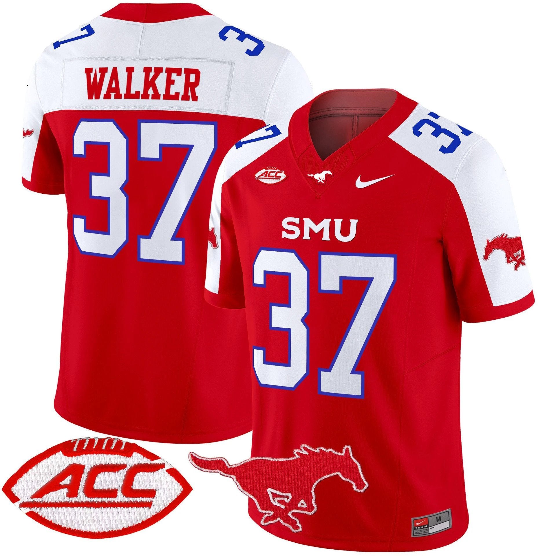 Doak Walker Jersey #37 SMU Mustangs 2025 Vapor Limited Stitched by My Store NCAA Football Jerseys