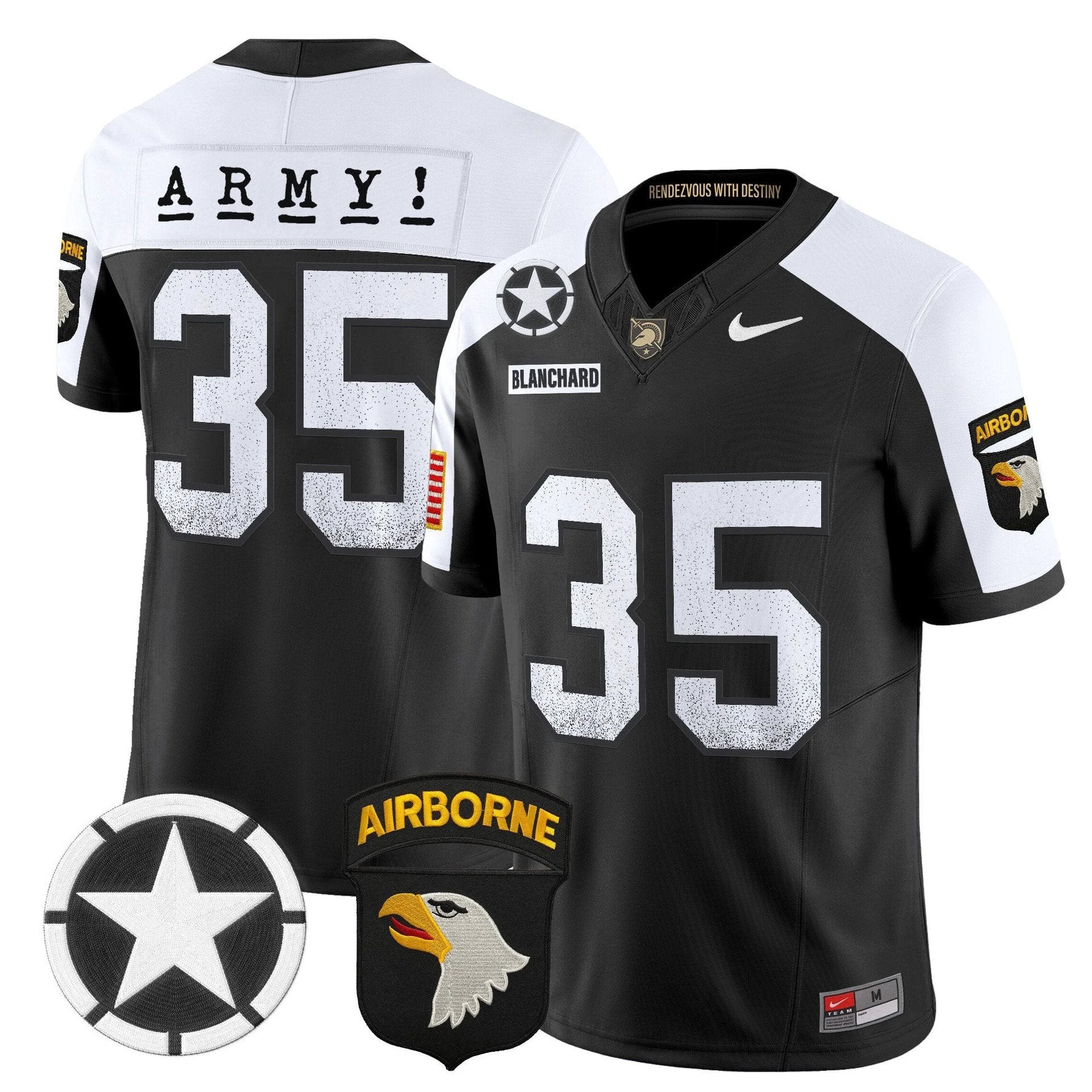 Doc Blanchard Jersey #35 Army Black Knights 2025 Screaming Eagles by My Store NCAA Football Jerseys