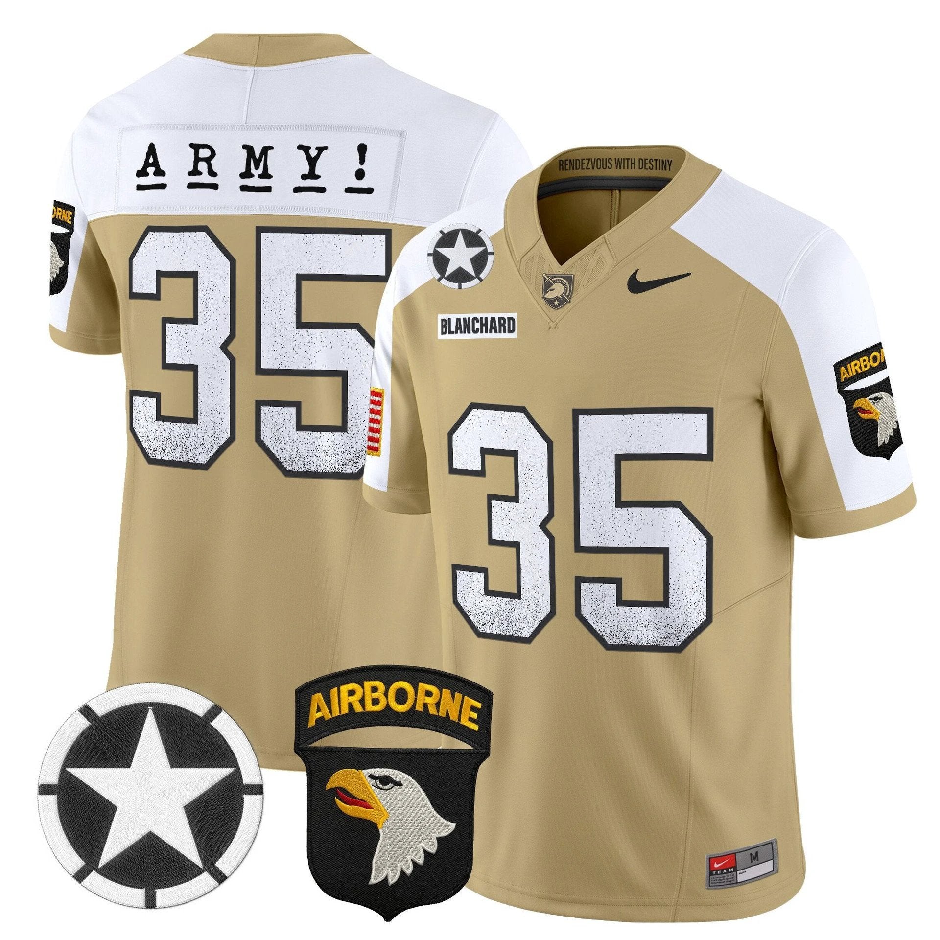 Doc Blanchard Jersey #35 Army Black Knights 2025 Screaming Eagles by My Store NCAA Football Jerseys