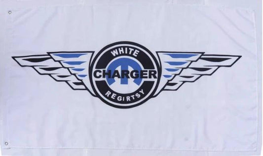 Dodge Charger RT White Flag 3X5 Ft Polyester Banner USA 90x150cm by flagsjustdoit